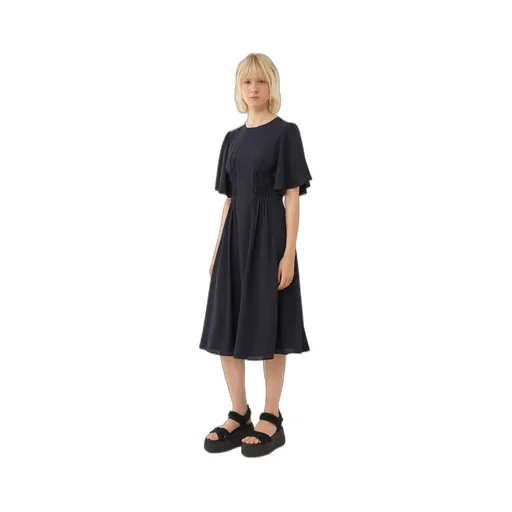 Wing Sleeved Flared Dress