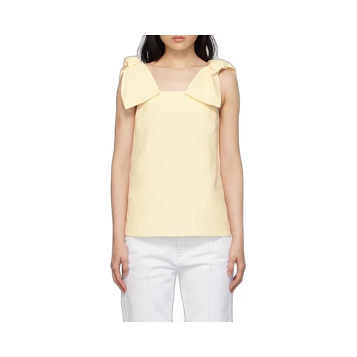 Bow-Strapped Square-Neck Tank Top