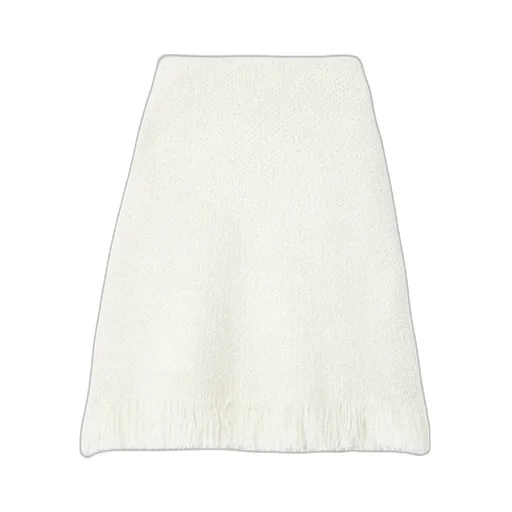 Knitted Fringed Mini Skirt
