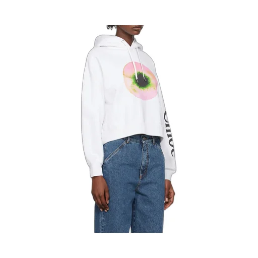 Abstract Print Cotton Hoodie