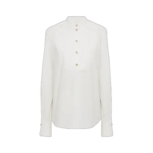 Band Collar Long-Sleeved Shirt