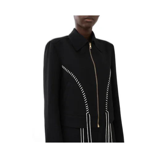 Embroidered Cropped Jacket