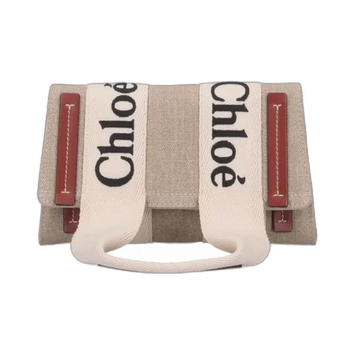 Logo Embroidered Flap Shoulder Bag