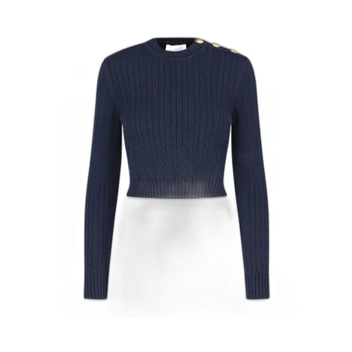 Buttoned-Detail Knitted Jumper