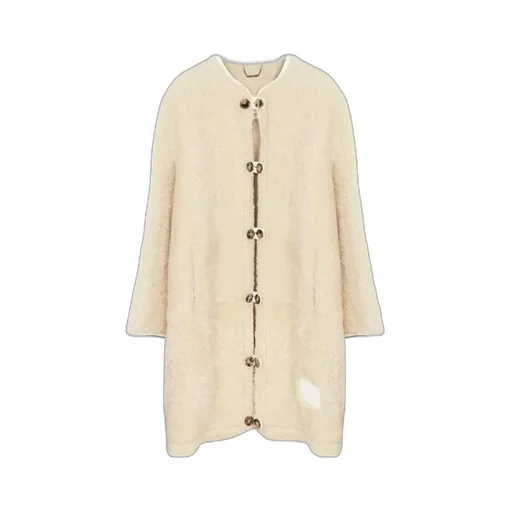 Single-Breasted Shearling Coat