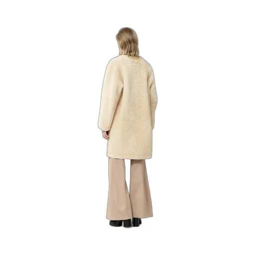 Single-Breasted Shearling Coat