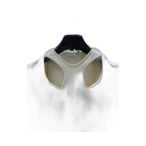 Hollowed-Out Collar Middle Sleeve Pullover
