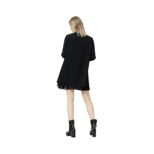 Ruffled Logo Embroidered Dress