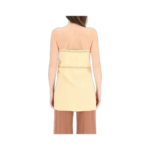 High-Low Camisole With Lace Trim