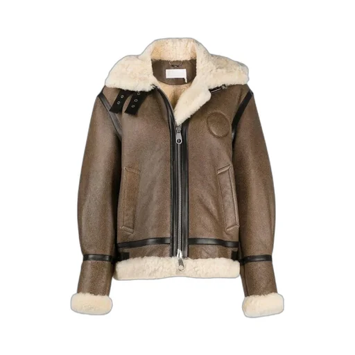 Shearling-Trim Hooded Coat