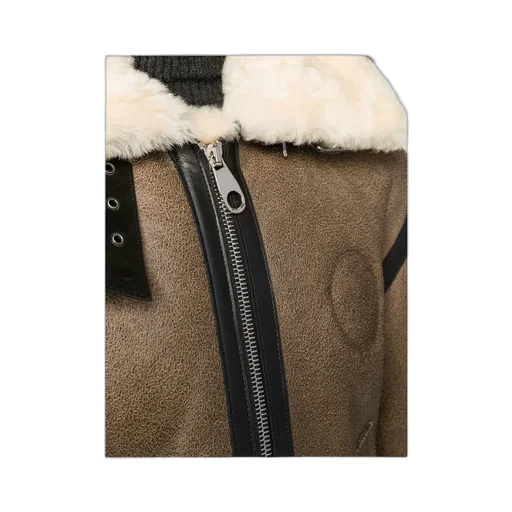 Shearling-Trim Hooded Coat