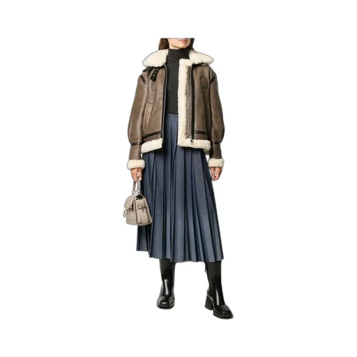 Shearling-Trim Hooded Coat