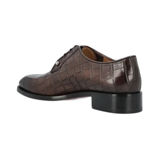 Crocodile-Embossed Derby Shoes