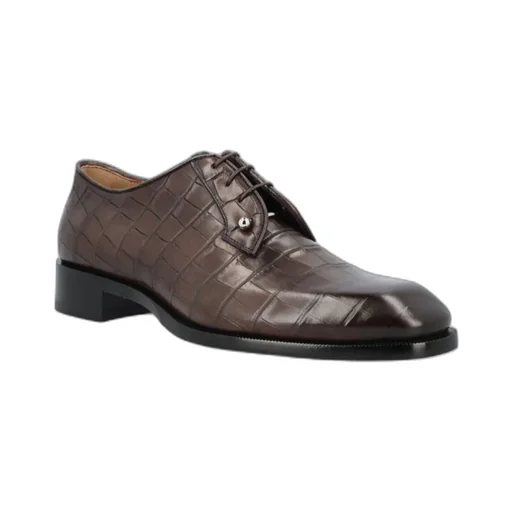 Crocodile-Embossed Derby Shoes