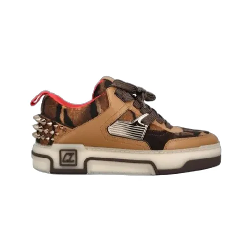 Leopard-Print Studded Sneakers