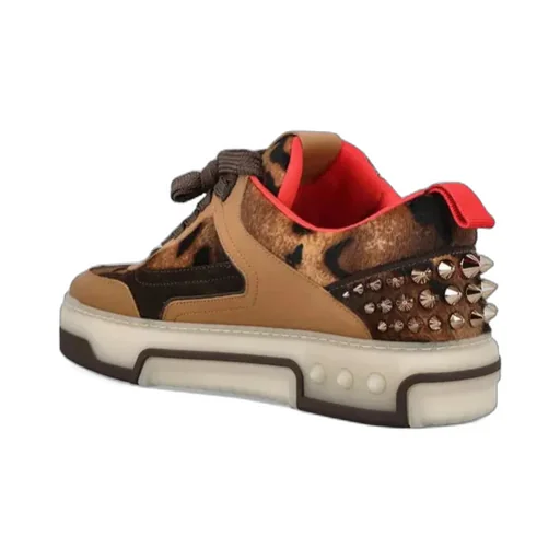 Leopard-Print Studded Sneakers