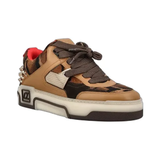Leopard-Print Studded Sneakers