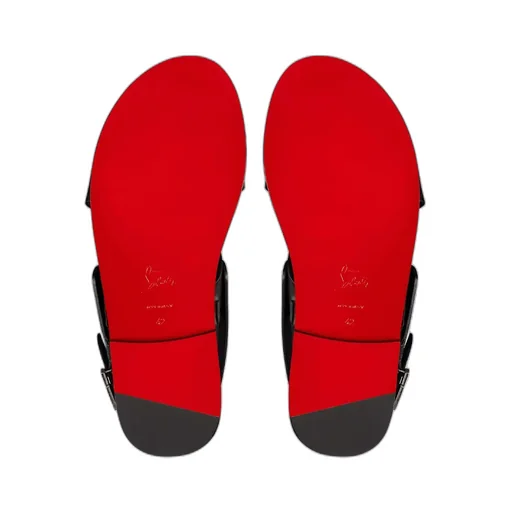 Black Logo Round-Toe Sandals