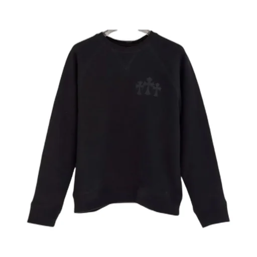 Logo Patch Leather Sweatshirt