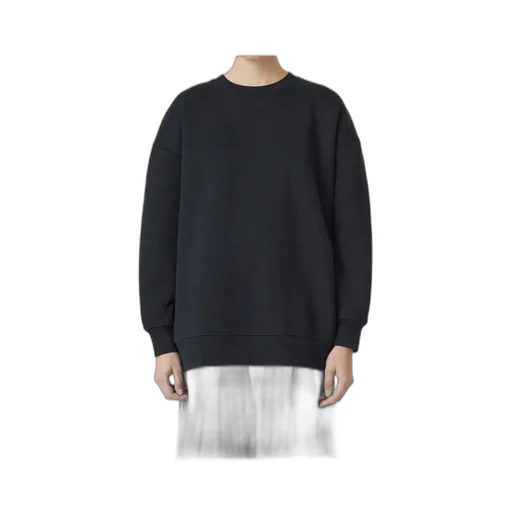 Round-Neck Ribbed Sweatshirt
