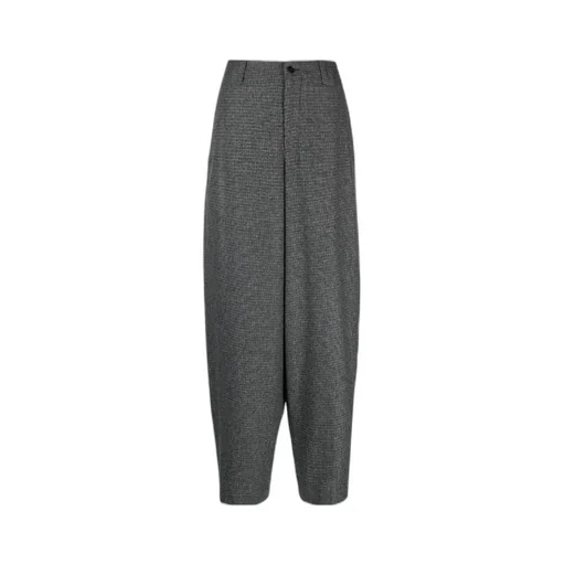Check-Pattern Tapered Trousers