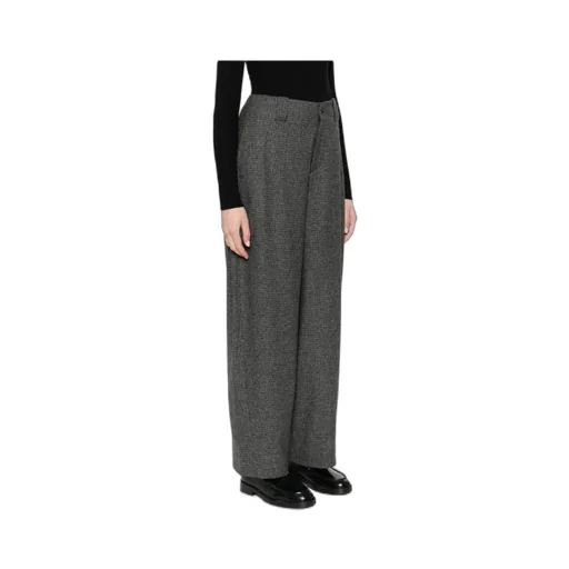 Check-Pattern Tapered Trousers