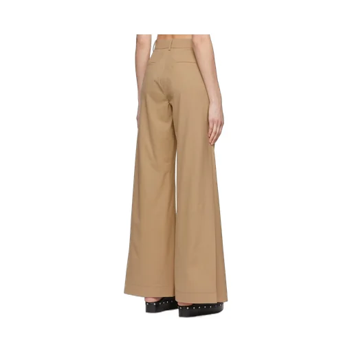 Mid-Waist Polyester Plain Casual Pants