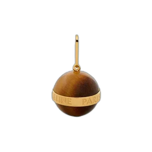 Separables Sphere Pendant In Brass With Gold Finish And Tiger Eye