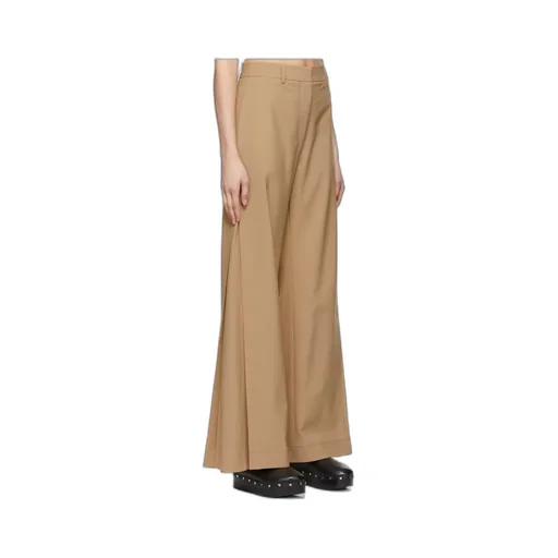 Mid-Waist Polyester Plain Casual Pants