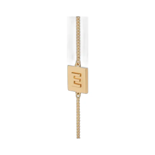 Alphabet E Bracelet In Brass With Gold Finish