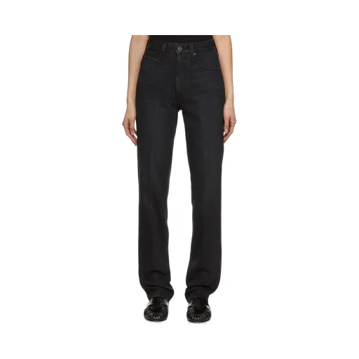 Logo High-Waisted Straight Jeans