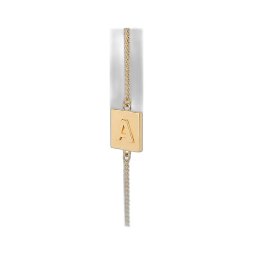 Alphabet A Bracelet In Brass With Gold Finish