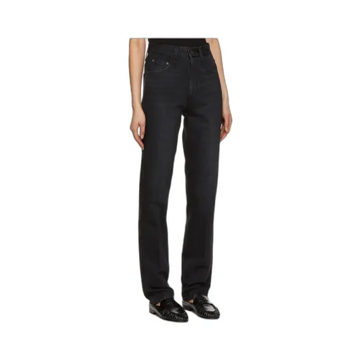 Logo High-Waisted Straight Jeans