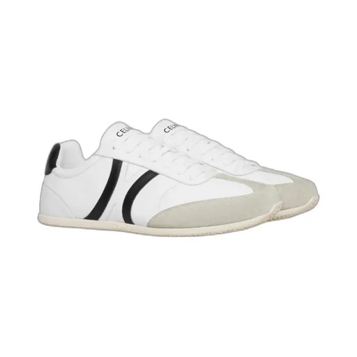 Jogger Low Lace-Up Sneaker With Triomphe Signature In Calfskin And Suede Calfskin