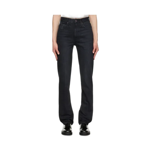 Logo High-Waisted Straight Jeans