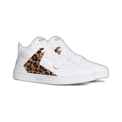 Ct-02 Trainer Mid Sneaker With Scratch In Calfskin & Leopard Printed Suede Calfskin