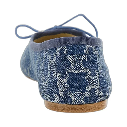 Les Ballerines With Triomphe Laces In Triomphe Stamped Denim