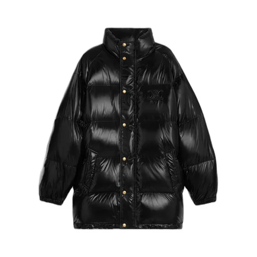 Long Triomphe Down Jacket In Lightweight Nylon