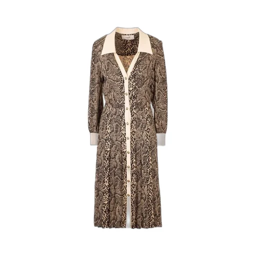 Shirt Dress In Printed Sand Crepe