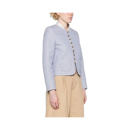 Triomphe Boutis Chelsea Jacket In Striped Cotton