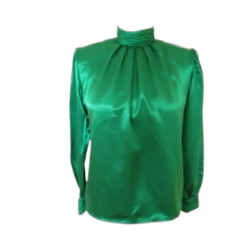 High-Necked Satin Blouse