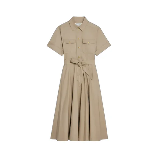 Safari Dress In Lightweight Gabardine