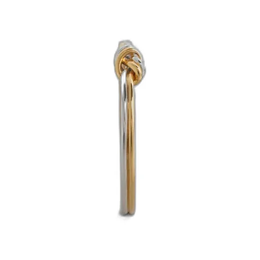 Knot Double Bracelet In Brass Bi-Galva With Gold And Rhodium Finish