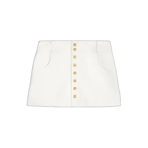 Trapeze Mini Skirt In Cotton Twill