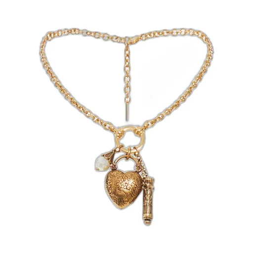 Heart-Charm Chain Bracelet