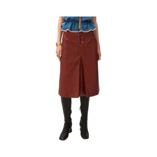 Knee-Length Skirt In Leather