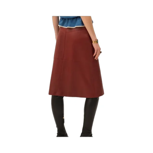 Knee-Length Skirt In Leather
