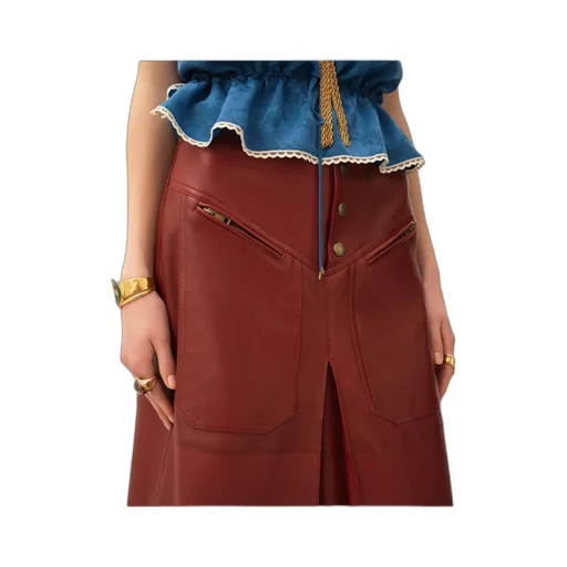 Knee-Length Skirt In Leather