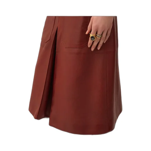 Knee-Length Skirt In Leather