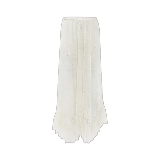 Floral Lace Jacquard Ruffled Midi Skirt
